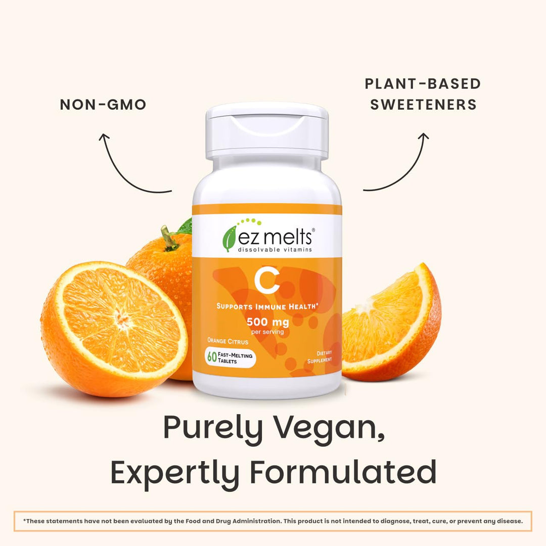 EZ Melts Vitamin C, Orange Citrus, 500 mg, 60 Count