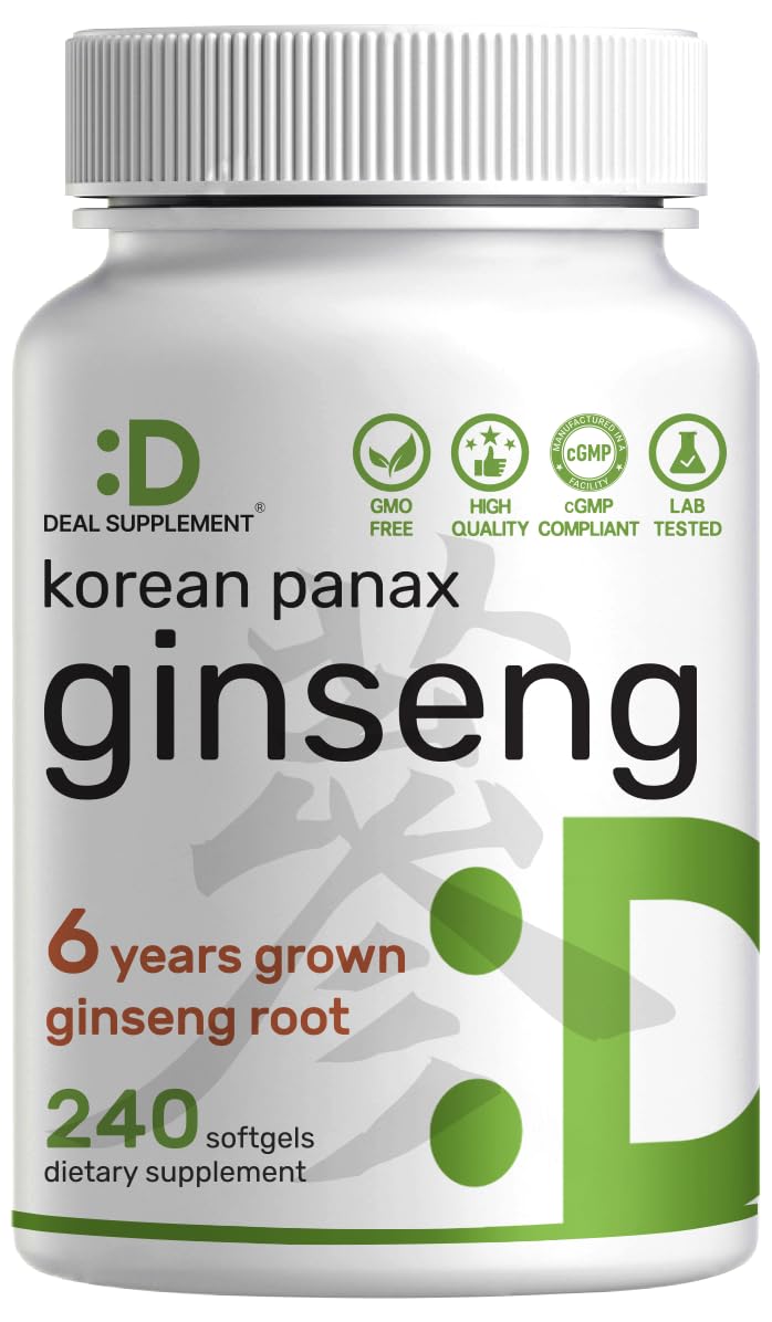 DEAL SUPPLEMENT Korean Red Panax Ginseng Root Extract, 7,500 mg, 240 Count