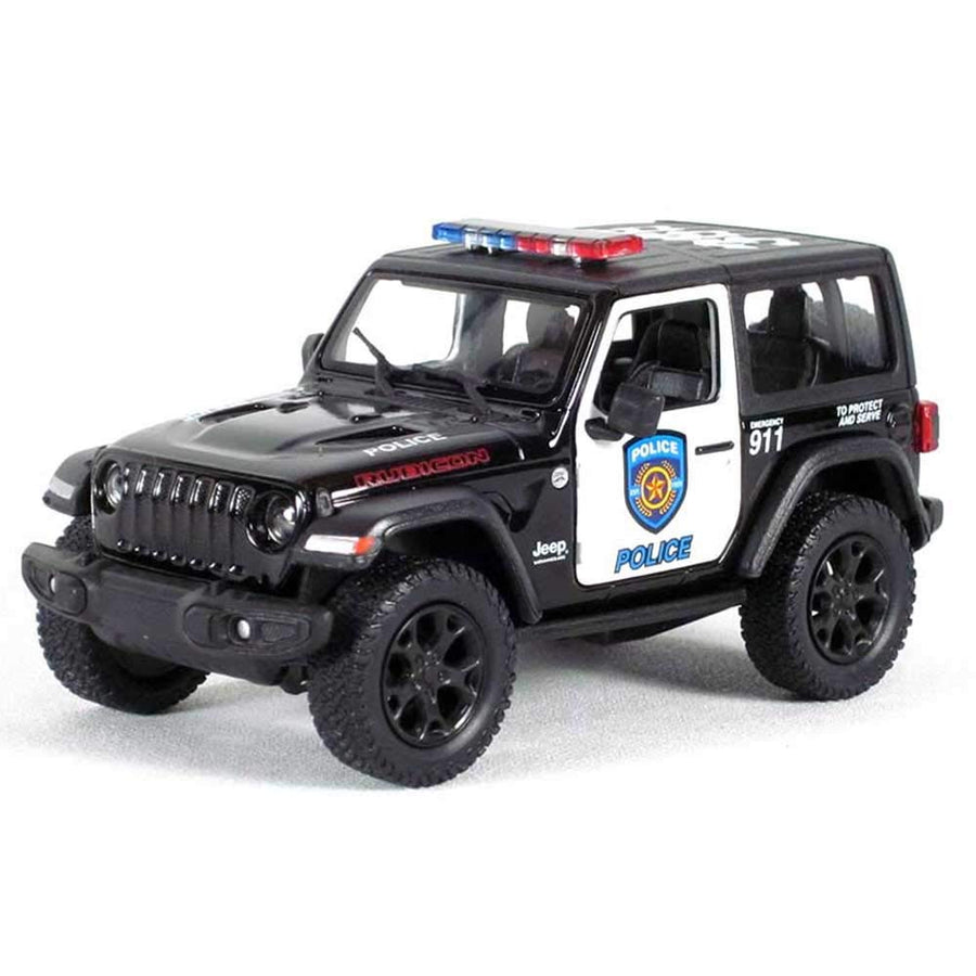 KiNSMART Jeep Wrangler Rubicon Die Cast Model Car, Rescue Police
