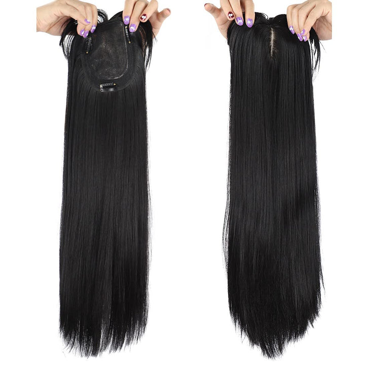 LesafeV Clip In Hairpiece, Straight Black, 50cm