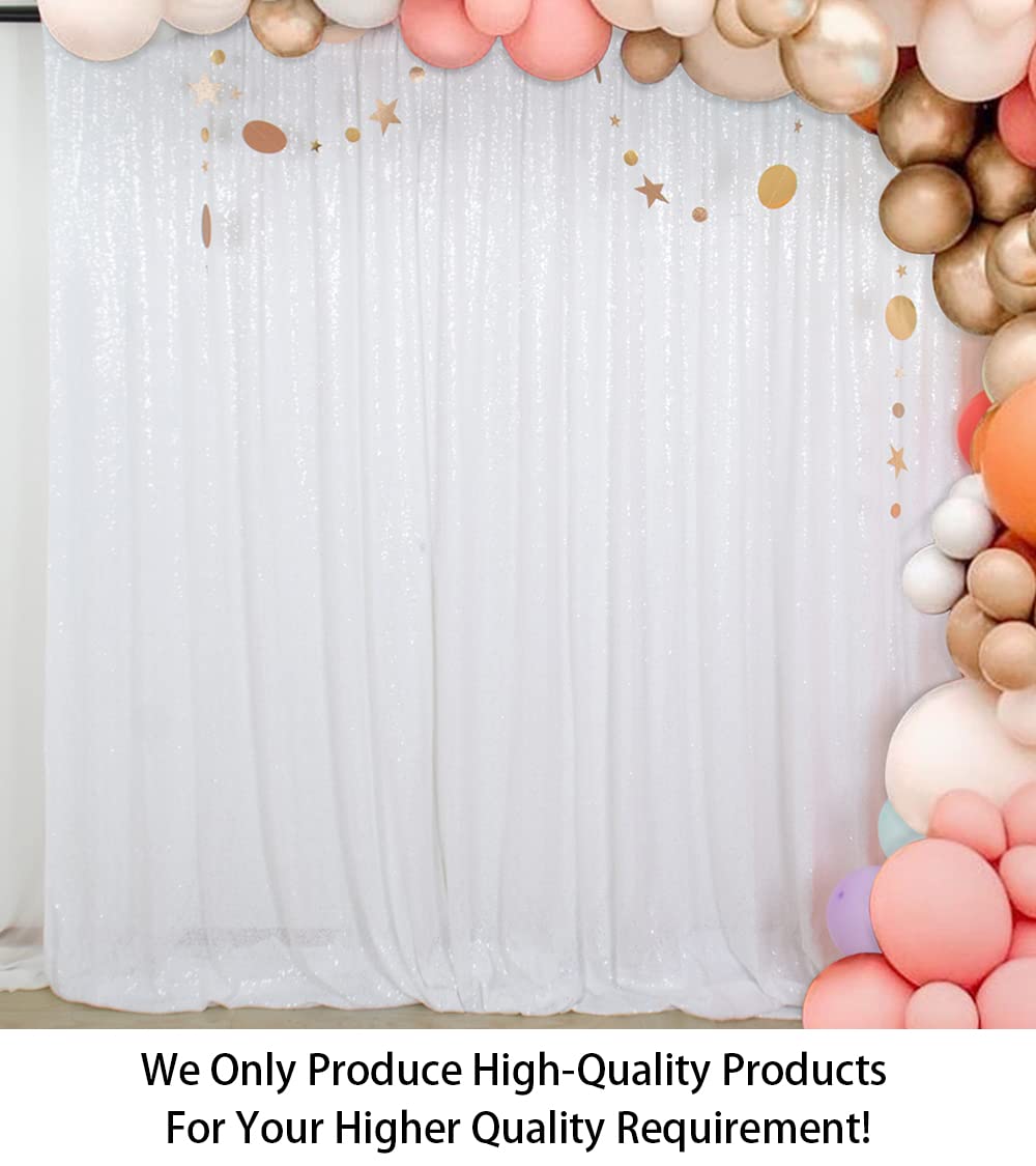 ShinyBeauty Sequin Backdrop, White, 4 ft x 6 ft