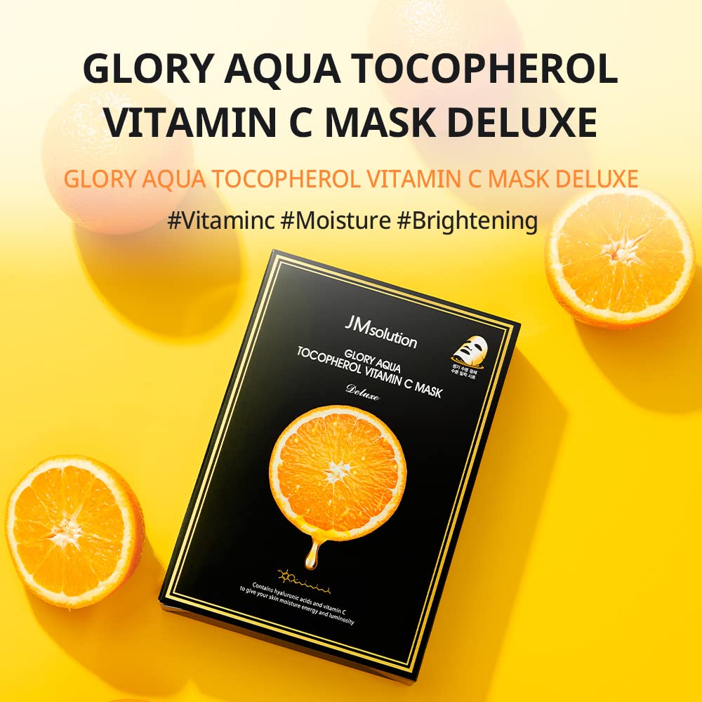 JM Solution Glory Aqua Tocopherol Vitamin C Mask, 10 Count