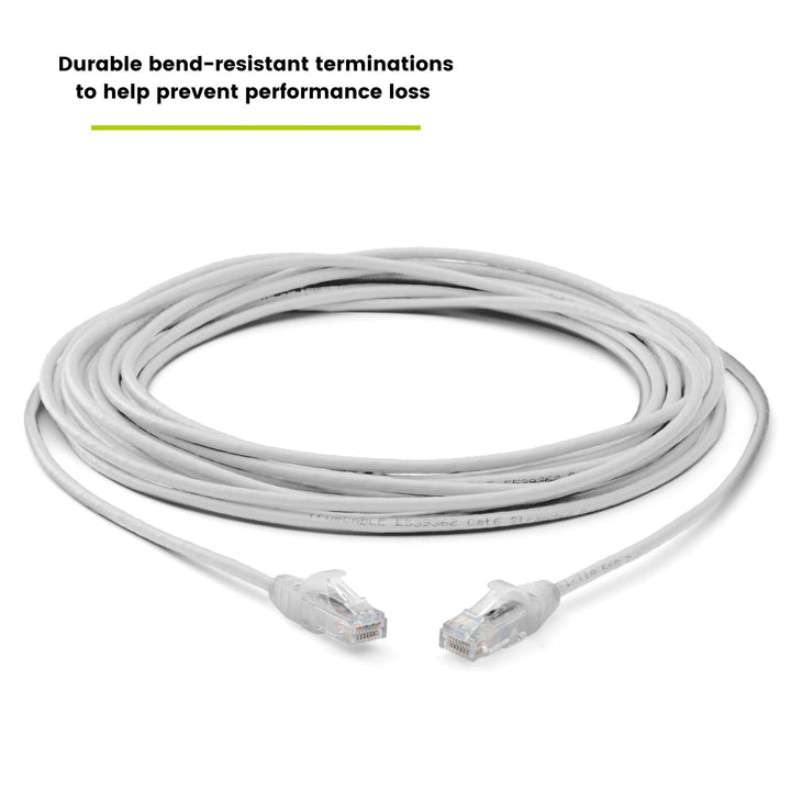 TRUE CABLE Cat6 U/UTP Patch Cable, White, 25 ft