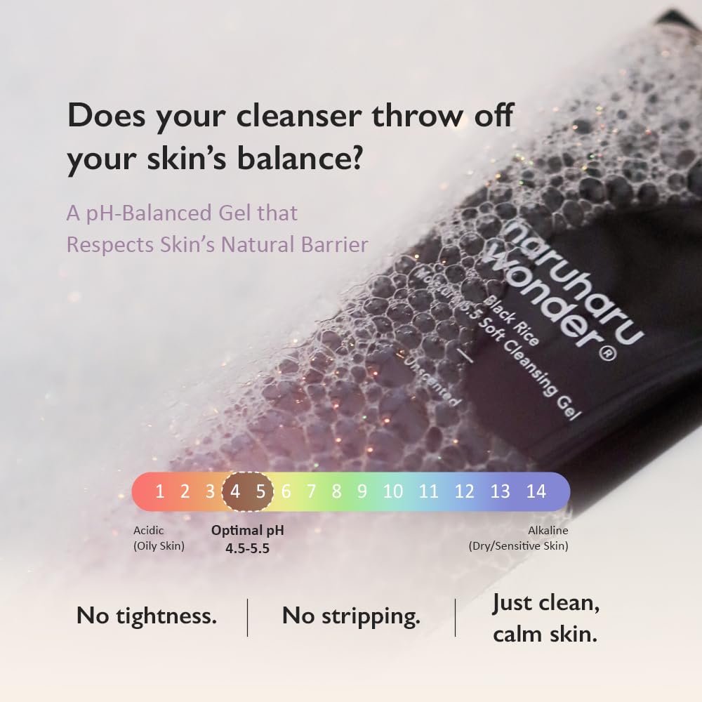 HARUHARU Black Rice Moisture 5.5 Soft Cleansing Gel, 100 ml