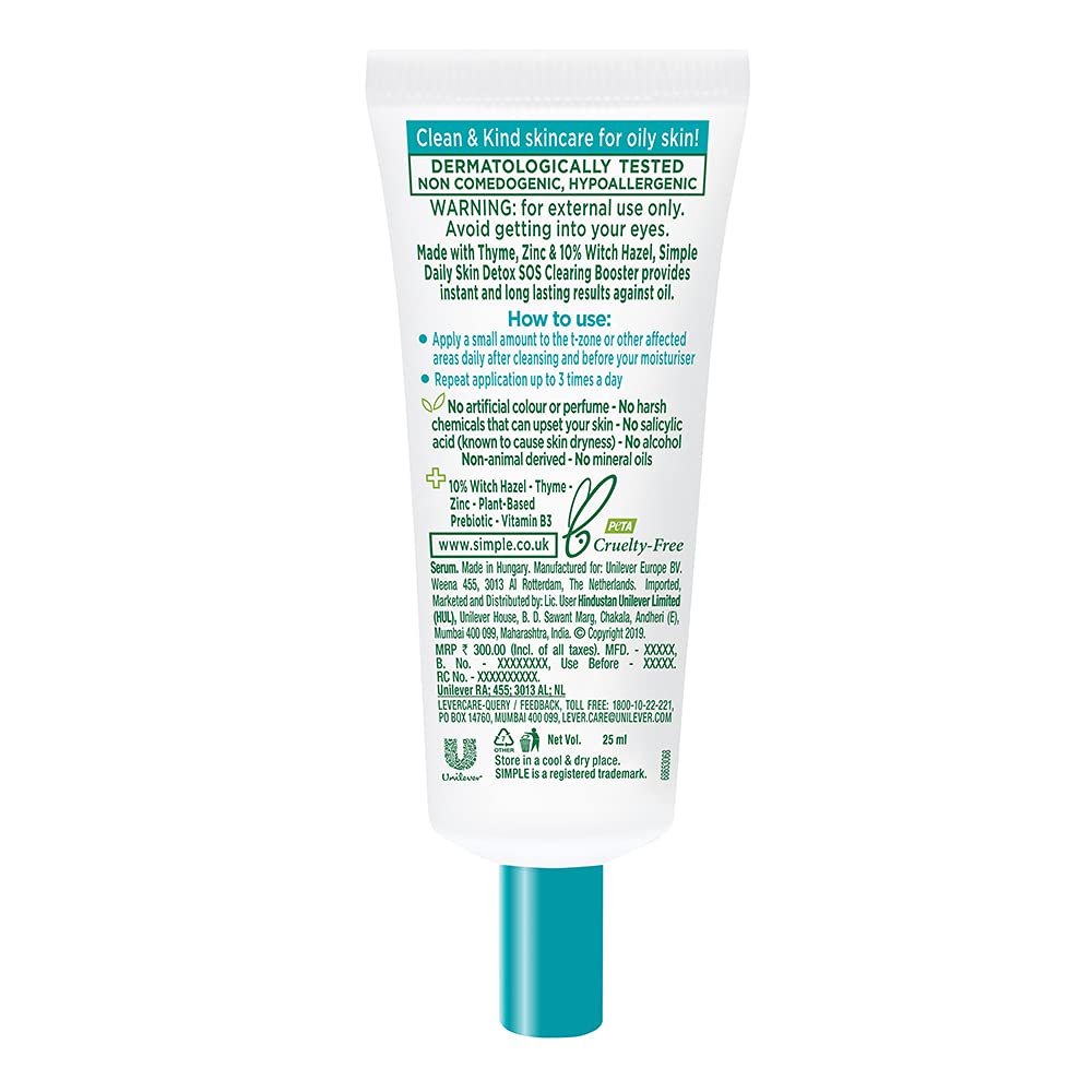 Simple Daily Skin Detox SOS Clearing Booster, 25 ml
