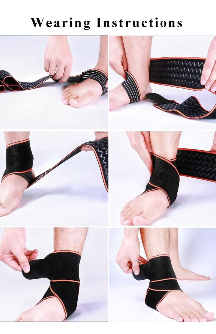 RIKEEP Ankle Support, Red, 1 Count