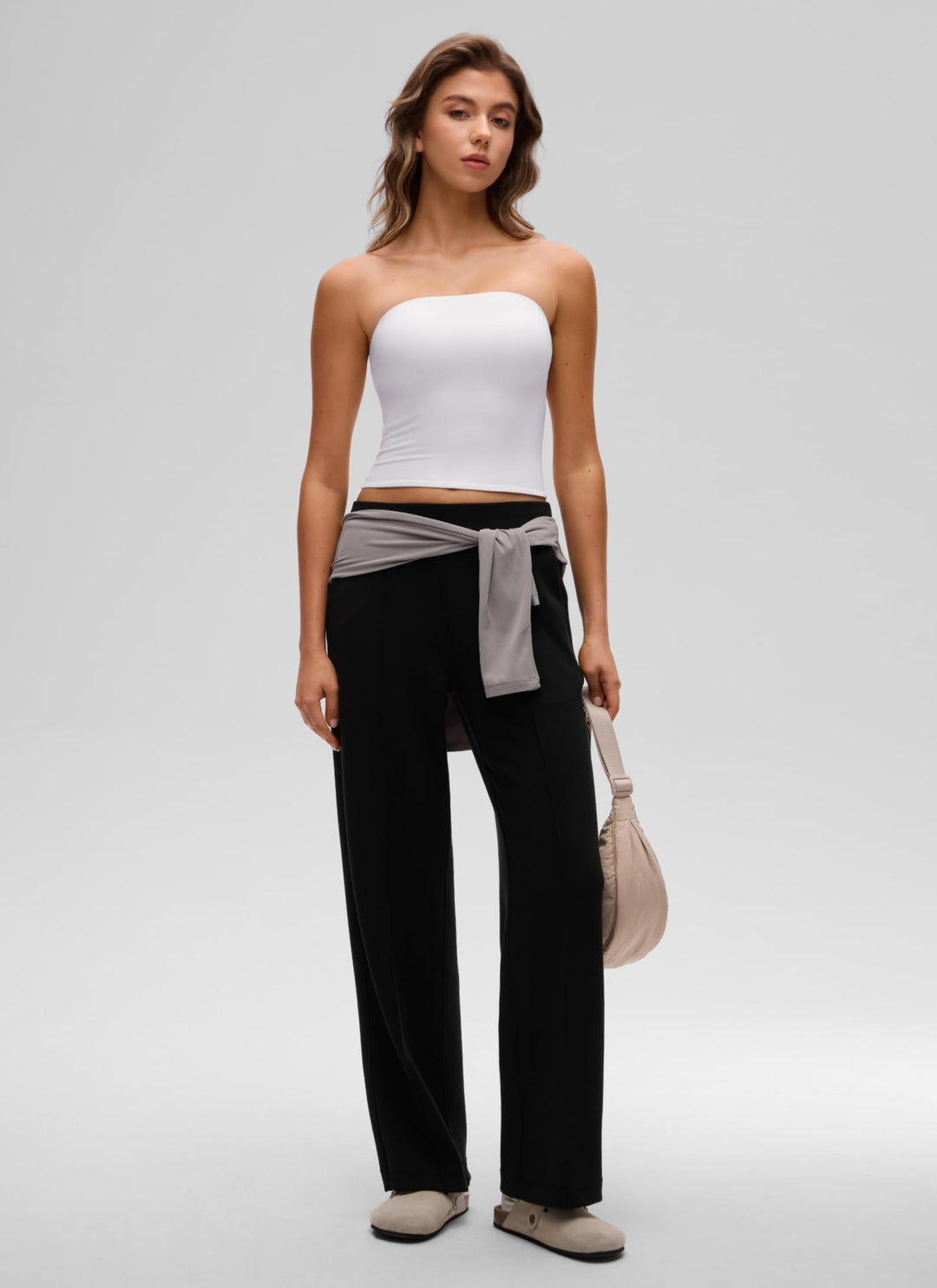CRZ YOGA Butterluxe Tube Top, White, M