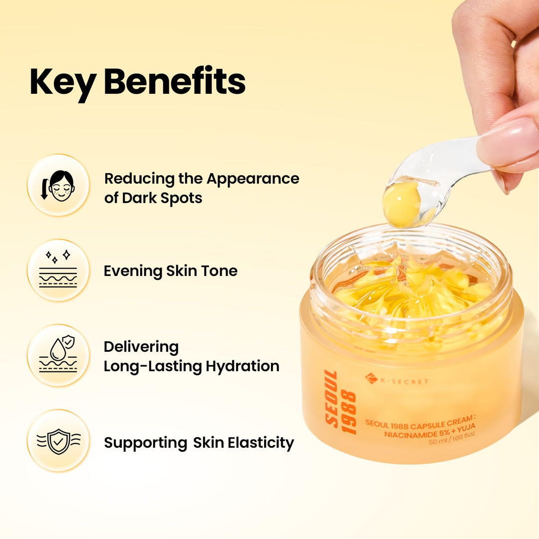 K-SECRET Seoul1988 Niacinamide 5% Capsule Cream, 1.69 fl oz