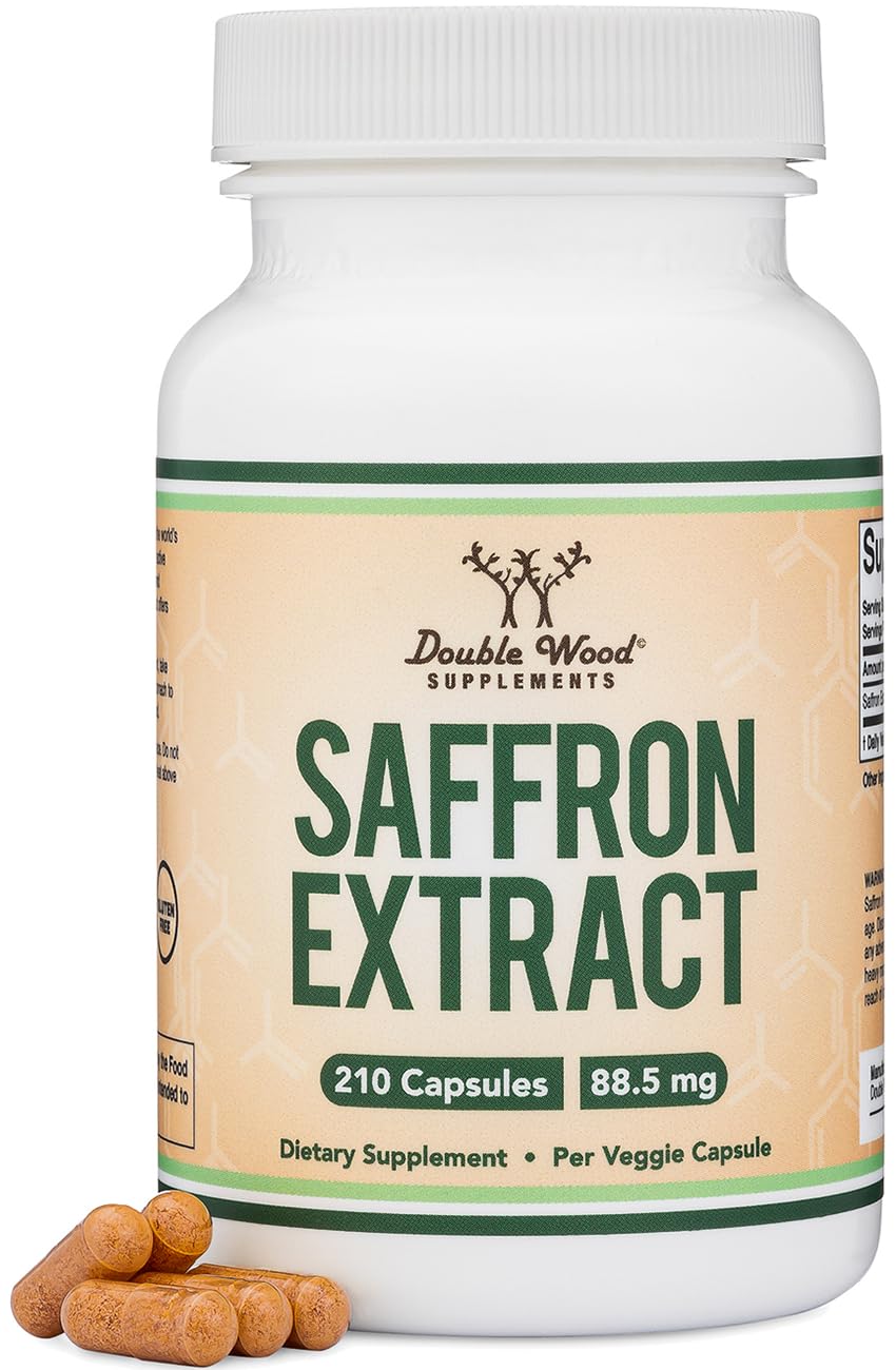 Double Wood Supplements Saffron Supplement, 88.5 mg, 210 Count