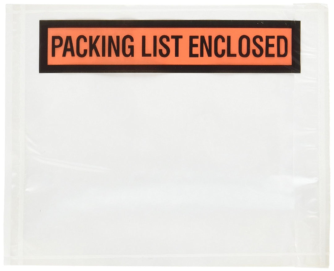 Packing List Enclosed Back Side Loading Envelopes Pouches, 100 Count