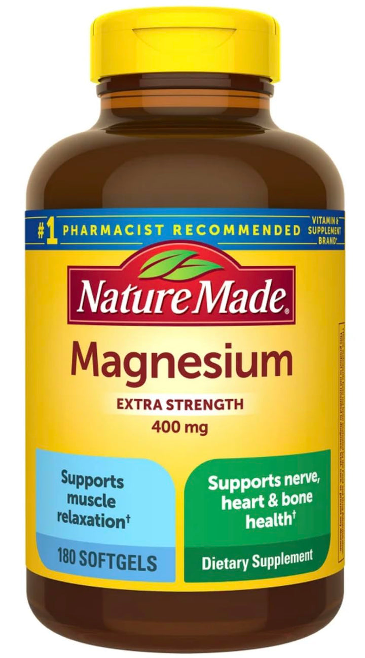 Nature Made Magnesium 400 mg Dietary Supplement, Extra Strength, 180 Count