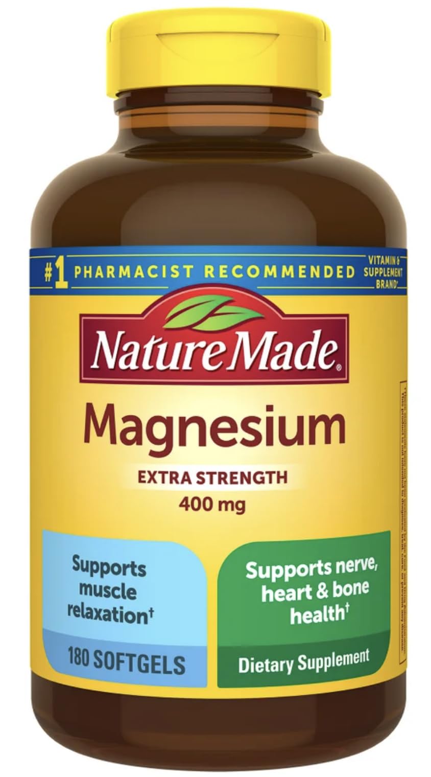 Nature Made Magnesium 400 mg Dietary Supplement, Extra Strength, 180 Count
