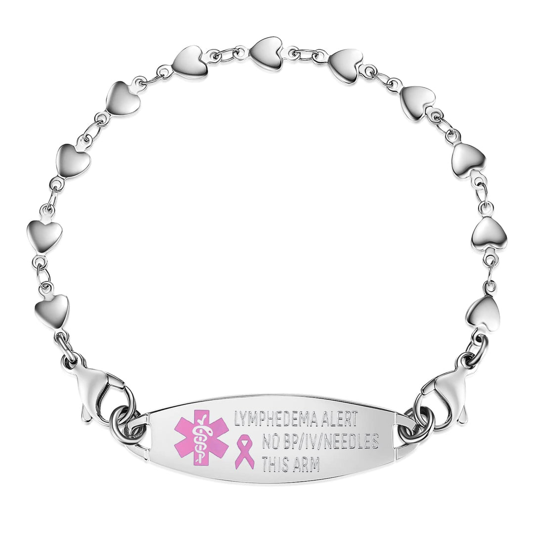 LinnaLove Medical Alert Bracelet, Stainless Steel, 6.5 in