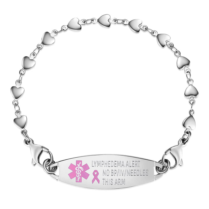 LinnaLove Medical Alert Bracelet, Stainless Steel, 6.5 in