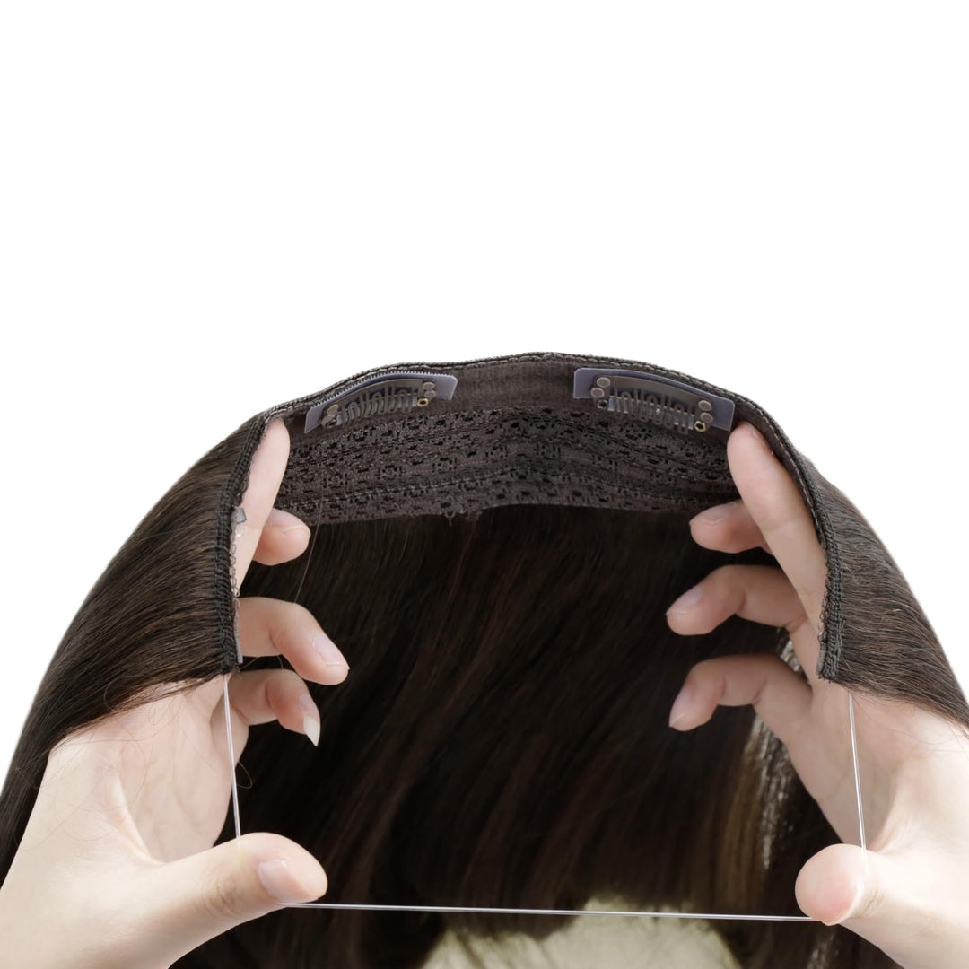 RUNATURE Wire Hair Extensions Straight, Dark Brown, 20 Inch 100g