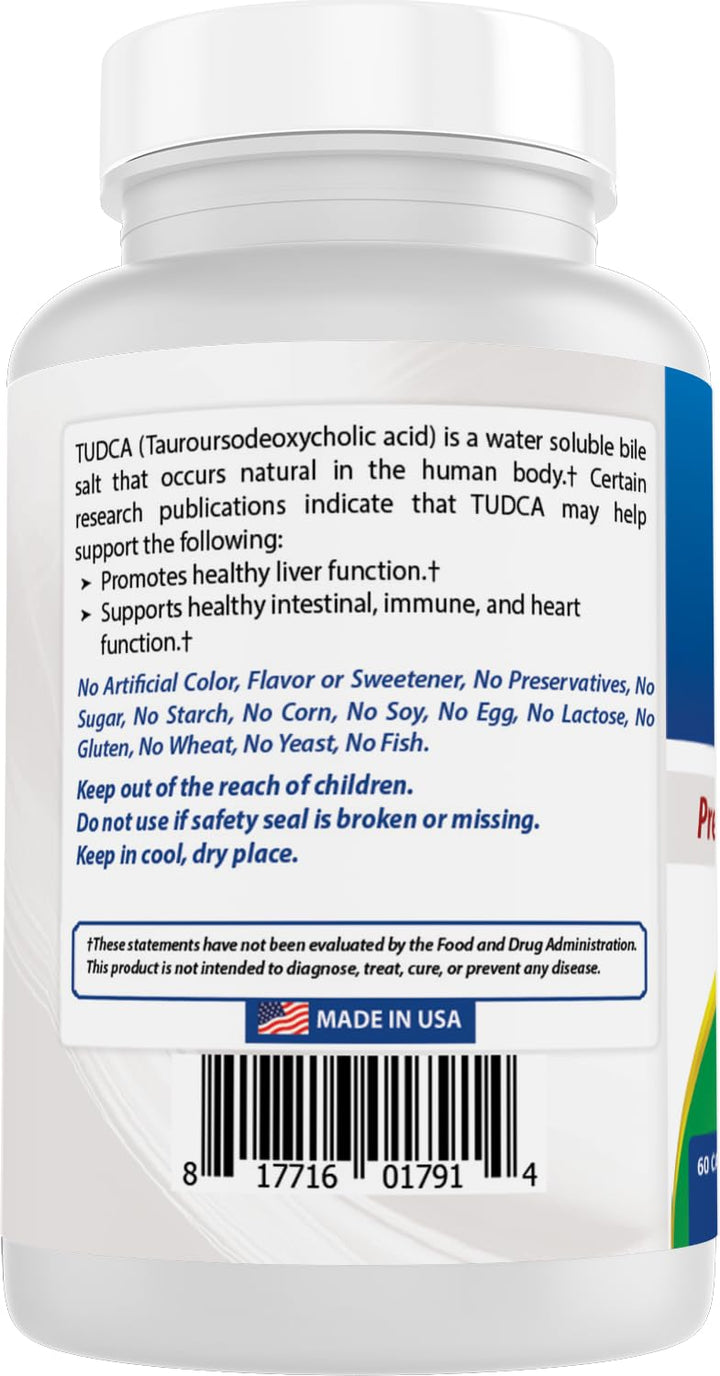 Best Naturals TUDCA Tauroursodeoxycholic Acid, 250 mg, 60 Count