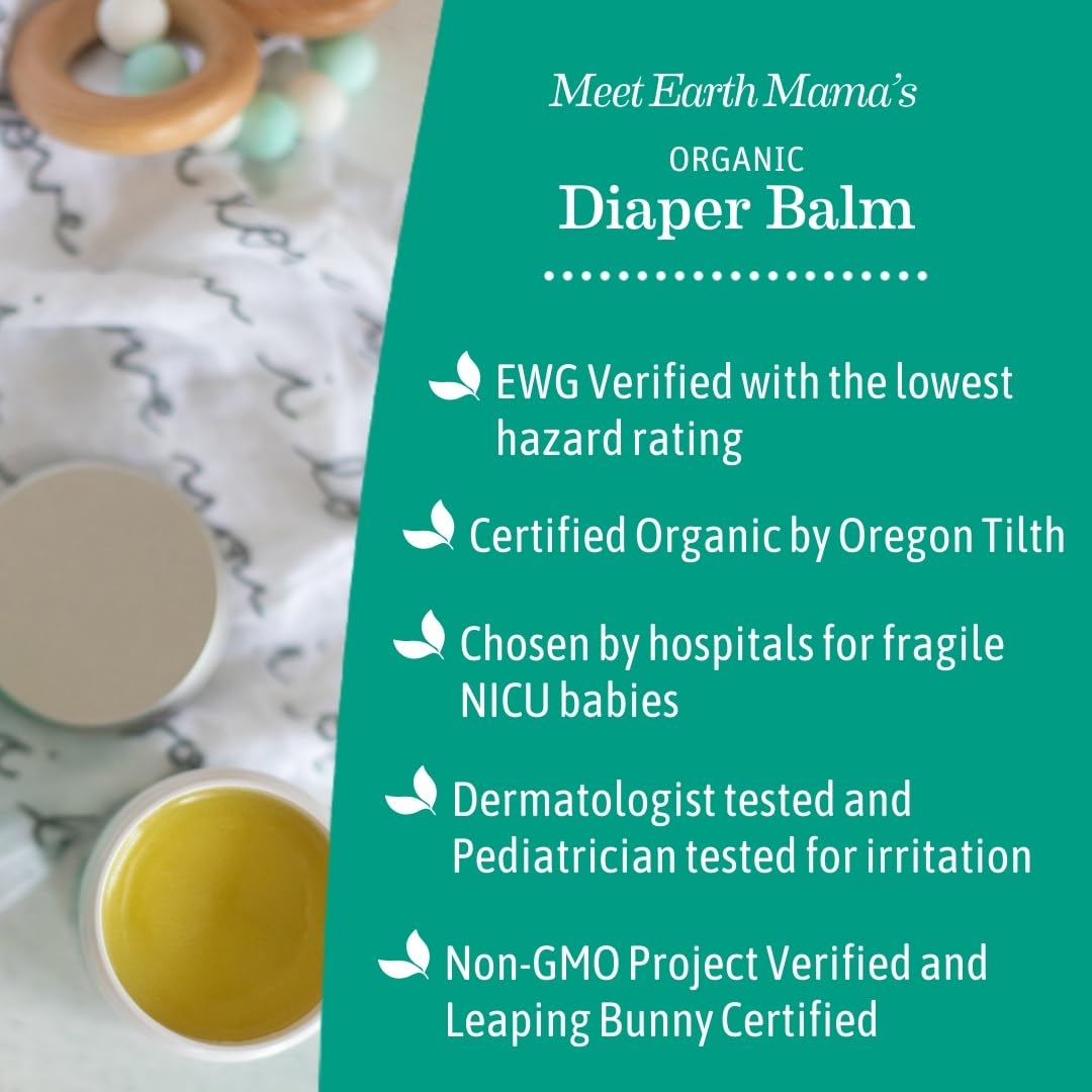 Earth Mama Organic Diaper Balm, Calendula, 2 fl oz