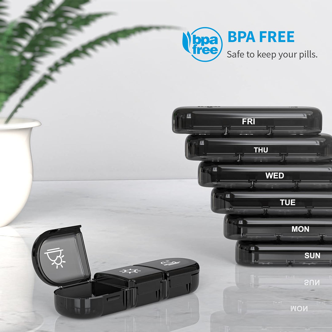 ZIKEE Weekly Pill Case Organizer, 3 Times a Day, Grey