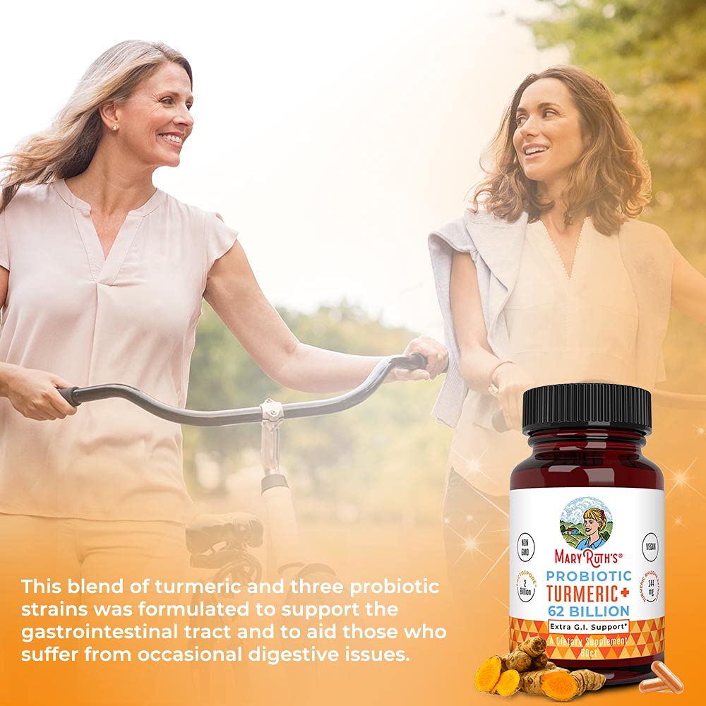 MaryRuth Organics Probiotic Turmeric Extra GI Support, 60 Count