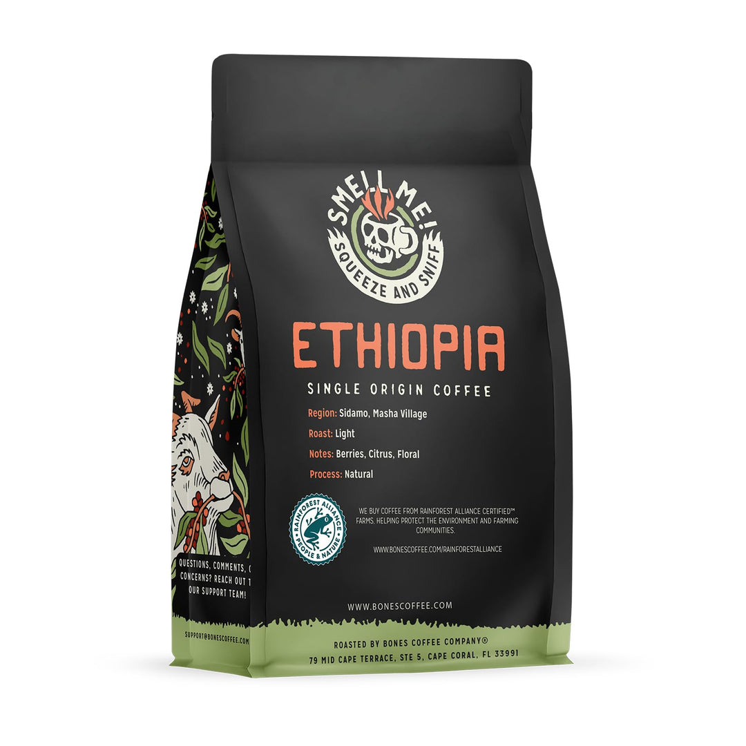 Bones Coffee Company Ethiopia Ground Coffee, 12 oz