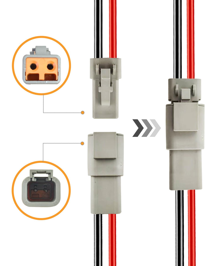PLUXPAER 12 AWG 2 Pin DTP Waterproof Electrical Connector, 3 Count
