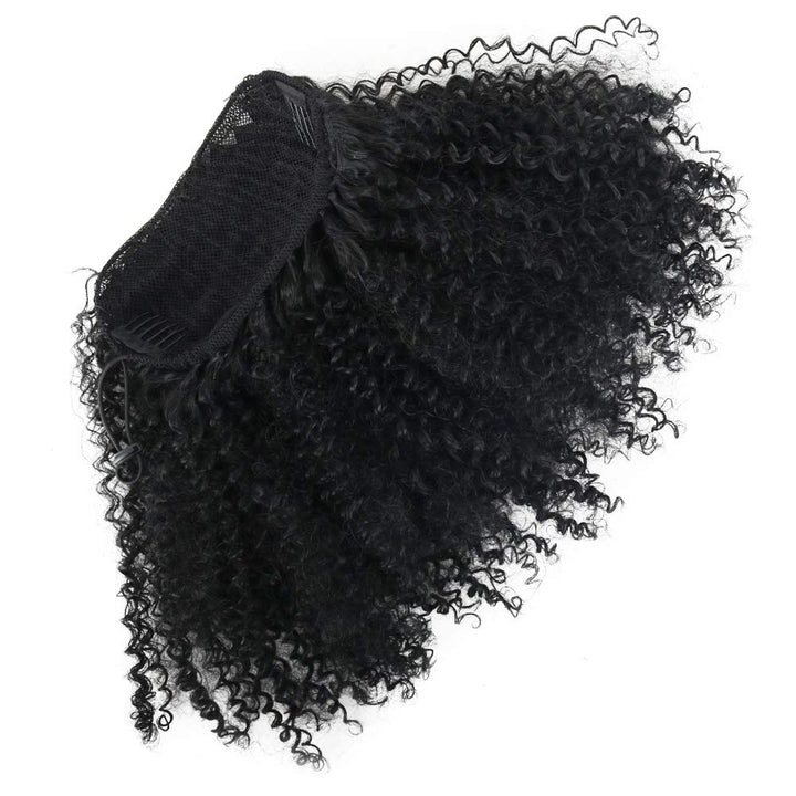 YITI Afro Curly Drawstring Ponytail Extension, Black, 1 Count