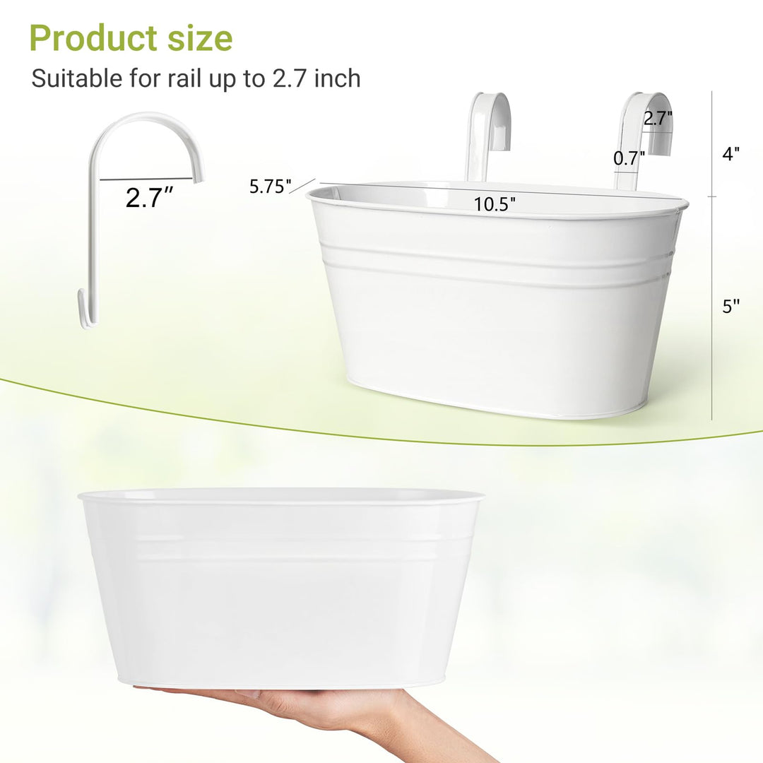 Dahey Hanging Flower Pots, White, 3 Count