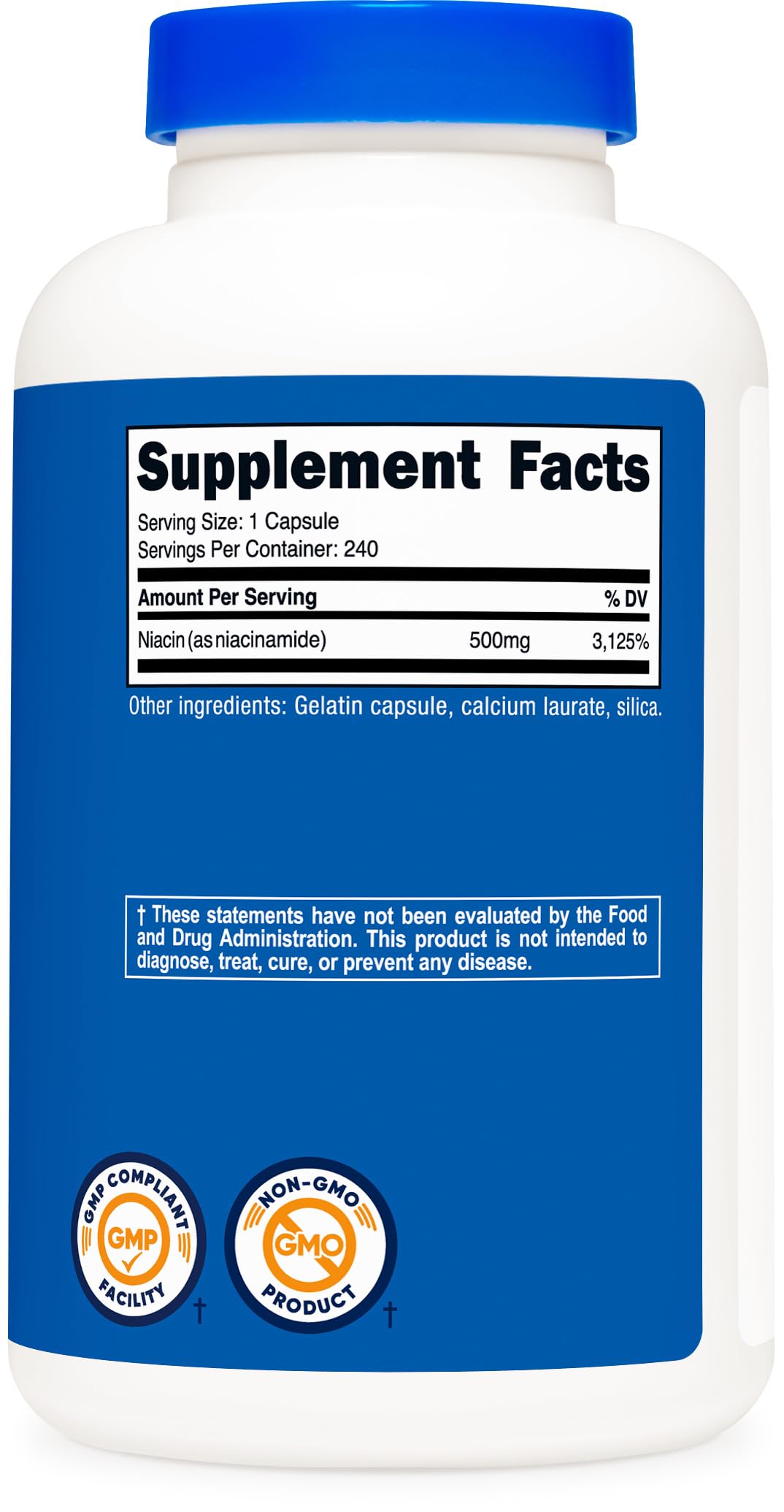 Nutricost Niacinamide Vitamin B3 500mg Capsules, 240 Count