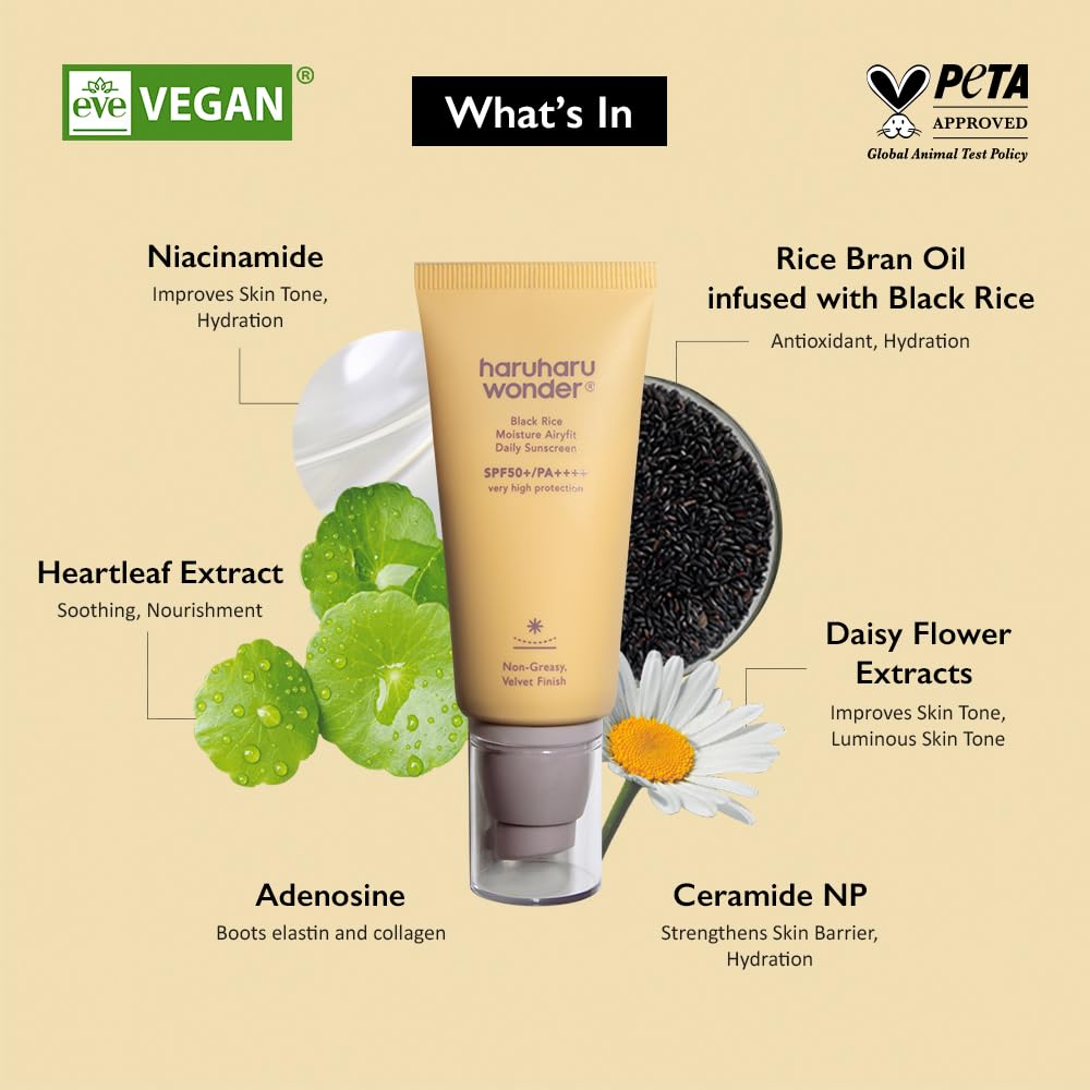 HARUHARU Wonder Black Rice Moisture Airyfit Daily Sunscreen, 50 ml