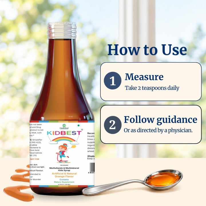 HealthBest Kidbest Multivitamin Syrup, 200 ml