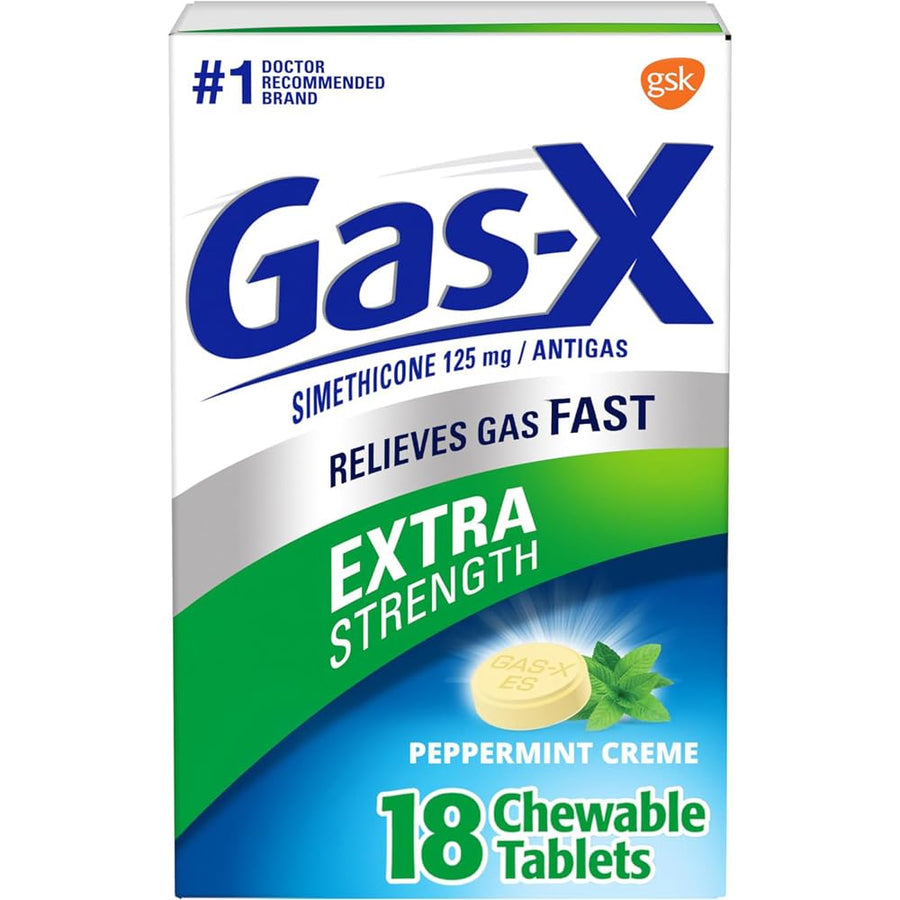 Gas-X Chewable Tablets, Peppermint Creme, 18 Count