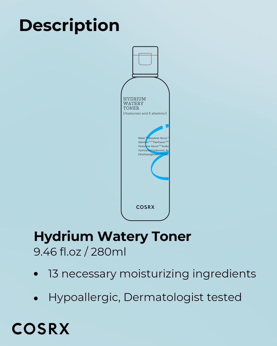 Cosrx Hydrium Watery Toner, 50 ml, 1.69 fl oz