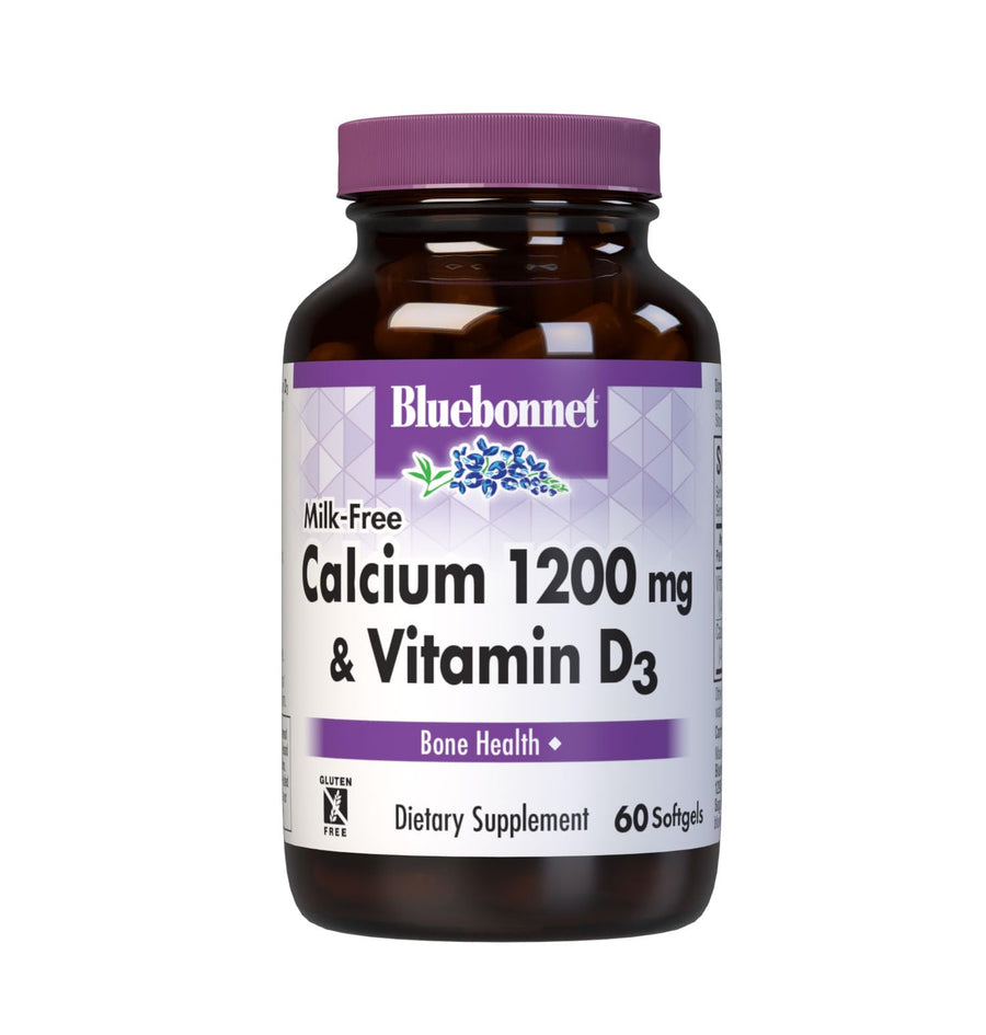 BlueBonnet Milk-Free Calcium Plus Vitamin D3 Softgels, 1200 mg, 400 IU, 60 Count