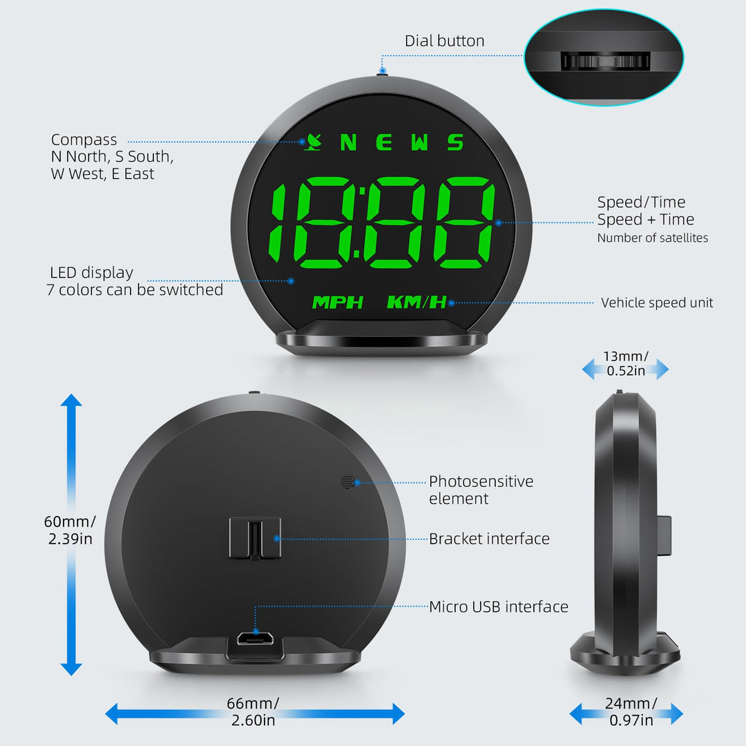ACECAR Digital GPS Speedometer HUD