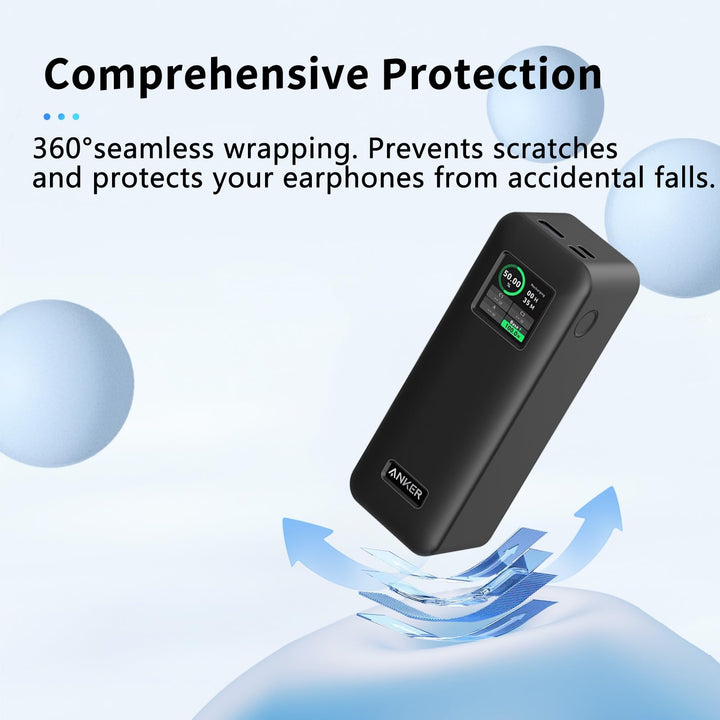 NOUKAJU Silicone Case for Anker Prime Power Bank and Charging Base, Black