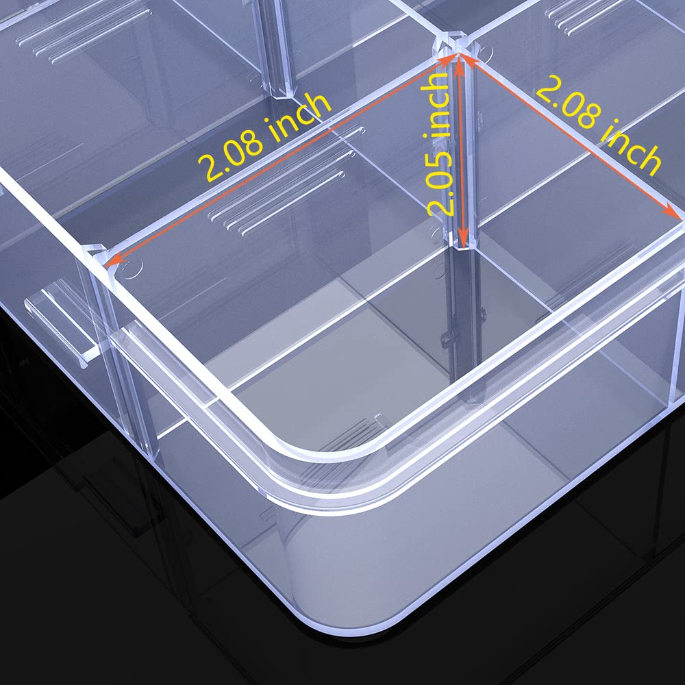 YUGOOD Clear Organizer Box, 8.8 x 7.1 x 2.3 in