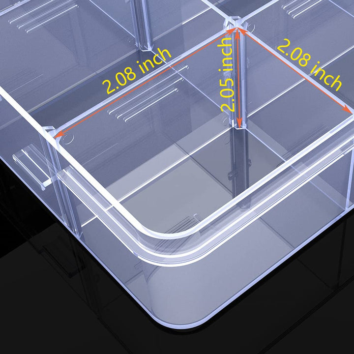 YUGOOD Clear Organizer Box, 8.8 x 7.1 x 2.3 in