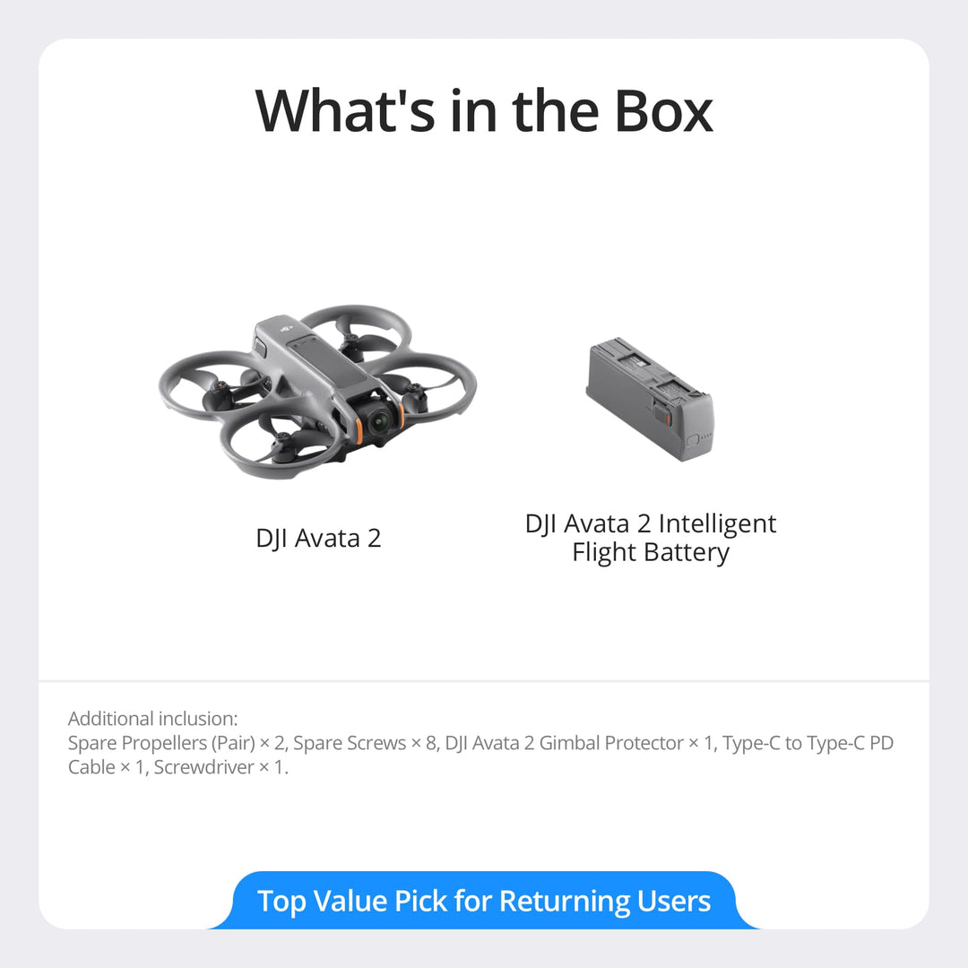 DJI Avata 2 FPV Drone, Drone Only