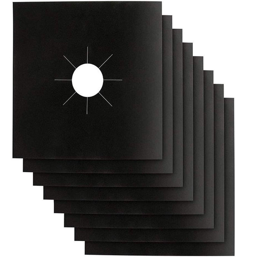 YRYM HT Stove Burner Covers, Black, 8 Count