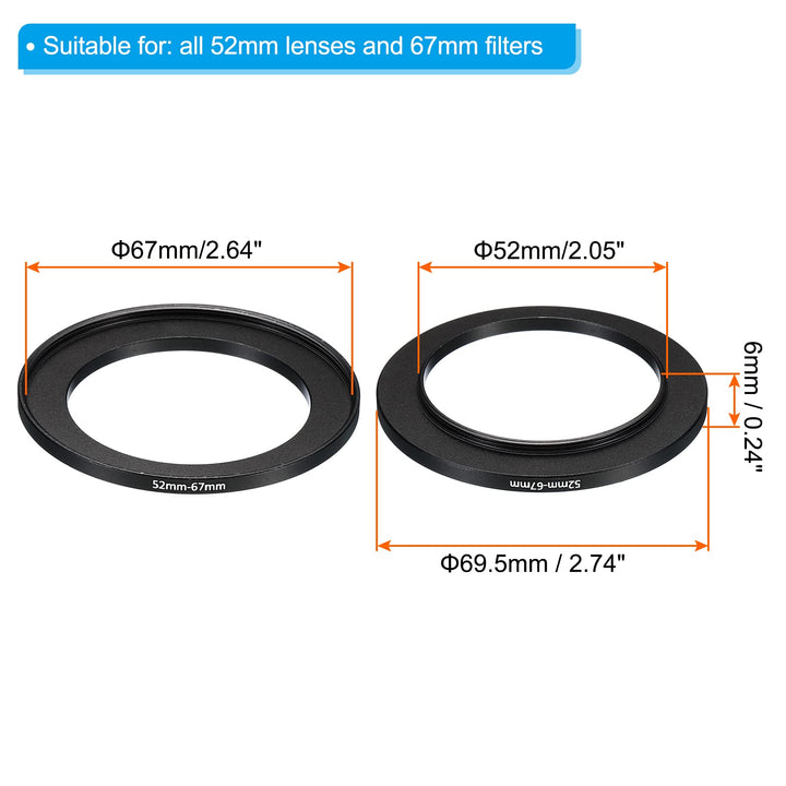 PATIKIL Step Up Ring, Black, 2 Count