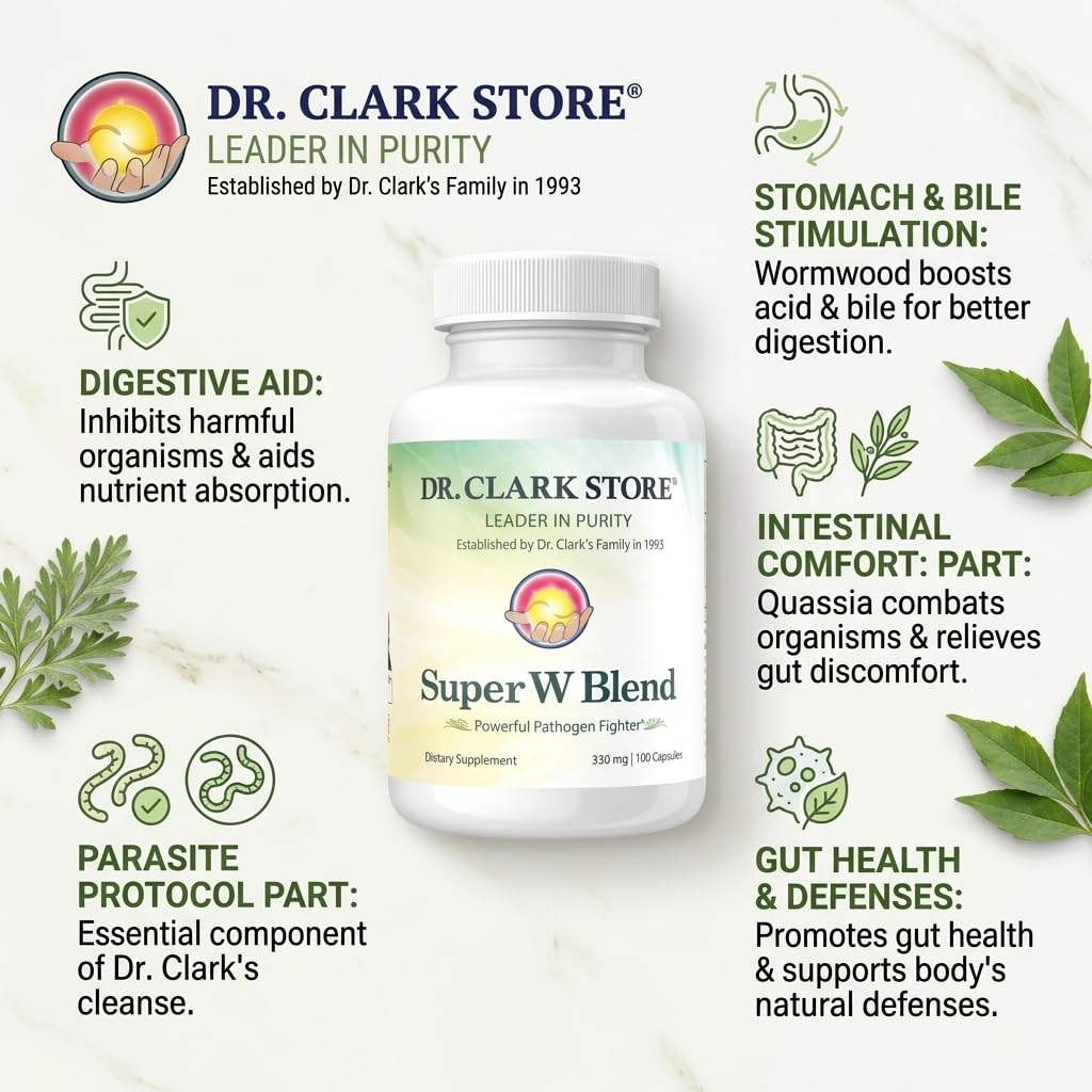 Dr Clark Store Wormwood Super W Blend, 330 mg, 100 Count