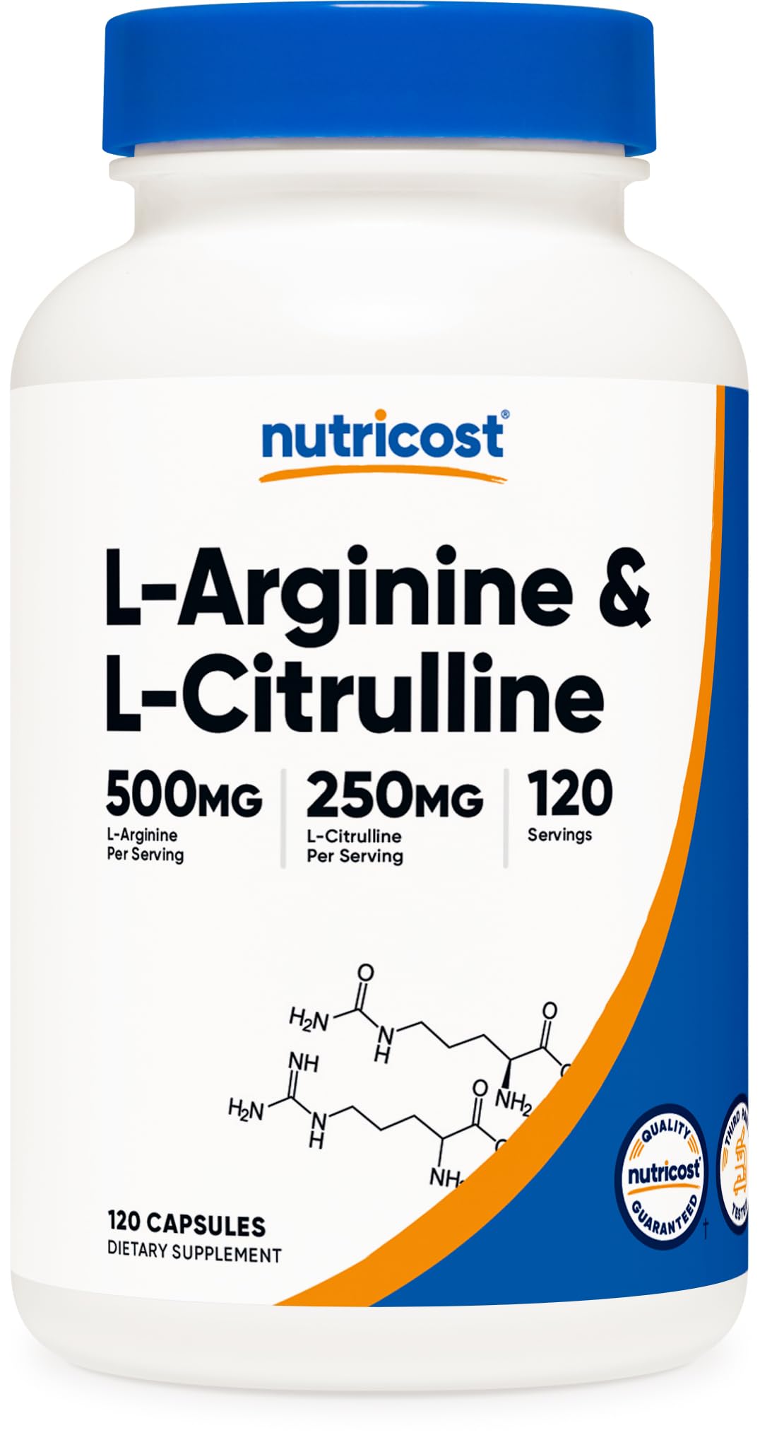 Nutricost L-Arginine L-Citrulline Complex, 750 mg, 120 Count
