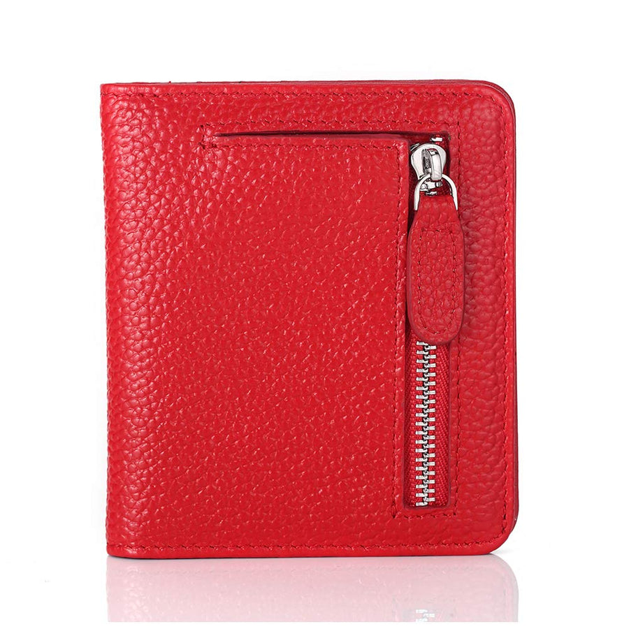 FT FUNTOR Small Compact Bifold Wallet, Red