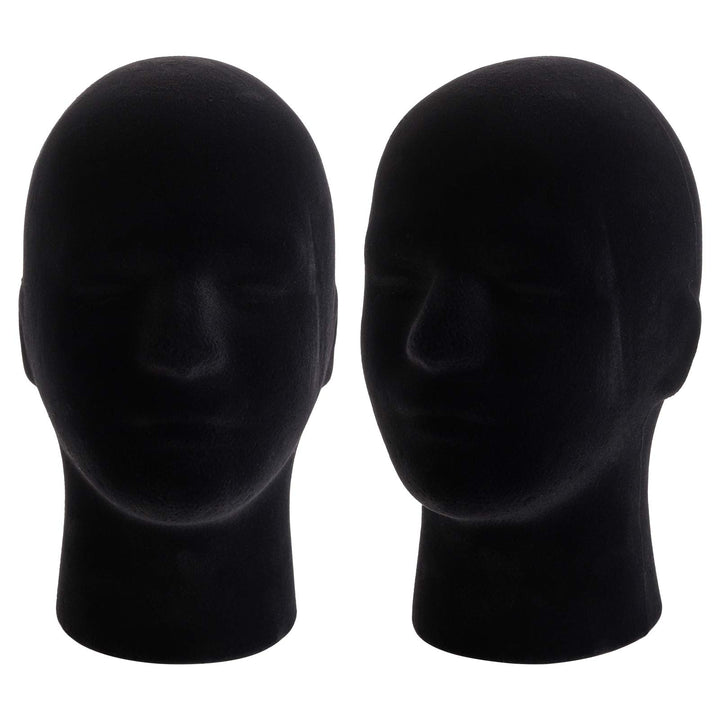 Hedume Mannequin Head Stand, Black Velvet, 2 Count