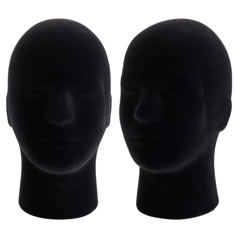 Hedume Mannequin Head Stand, Black Velvet, 2 Count
