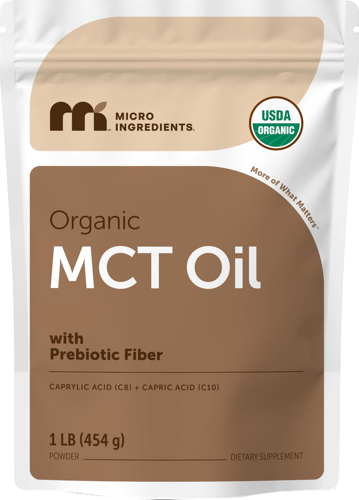 Micro Ingredients Organic MCT Oil Powder With Prebiotic Fiber, 1 lb