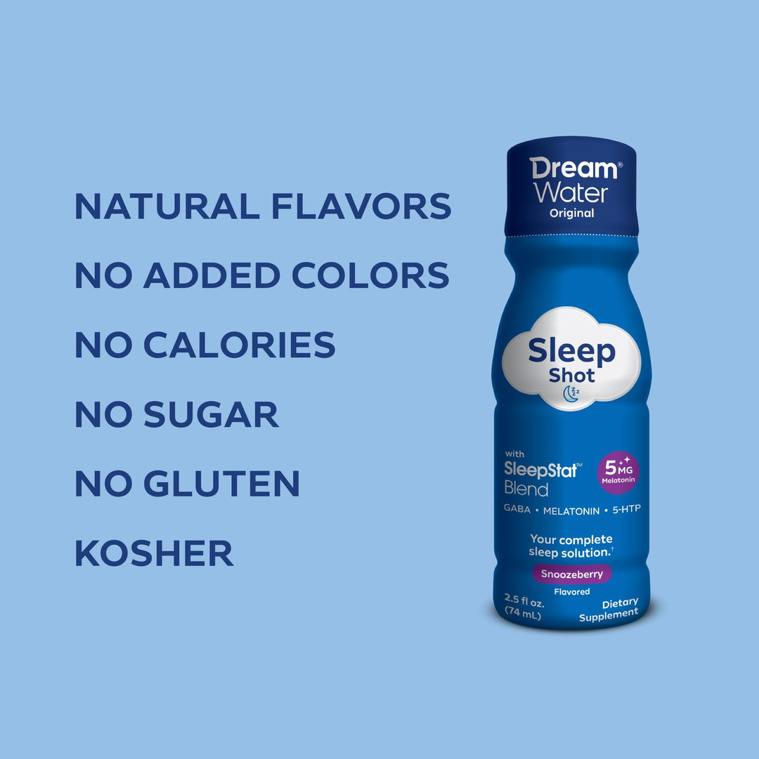 Dream Water Natural Sleep Aid Shot, Snoozeberry, 4 Count
