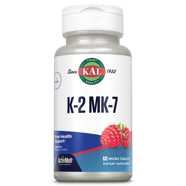 KAL Bone Support Dietary Supplement, Raspberry, 60 Count