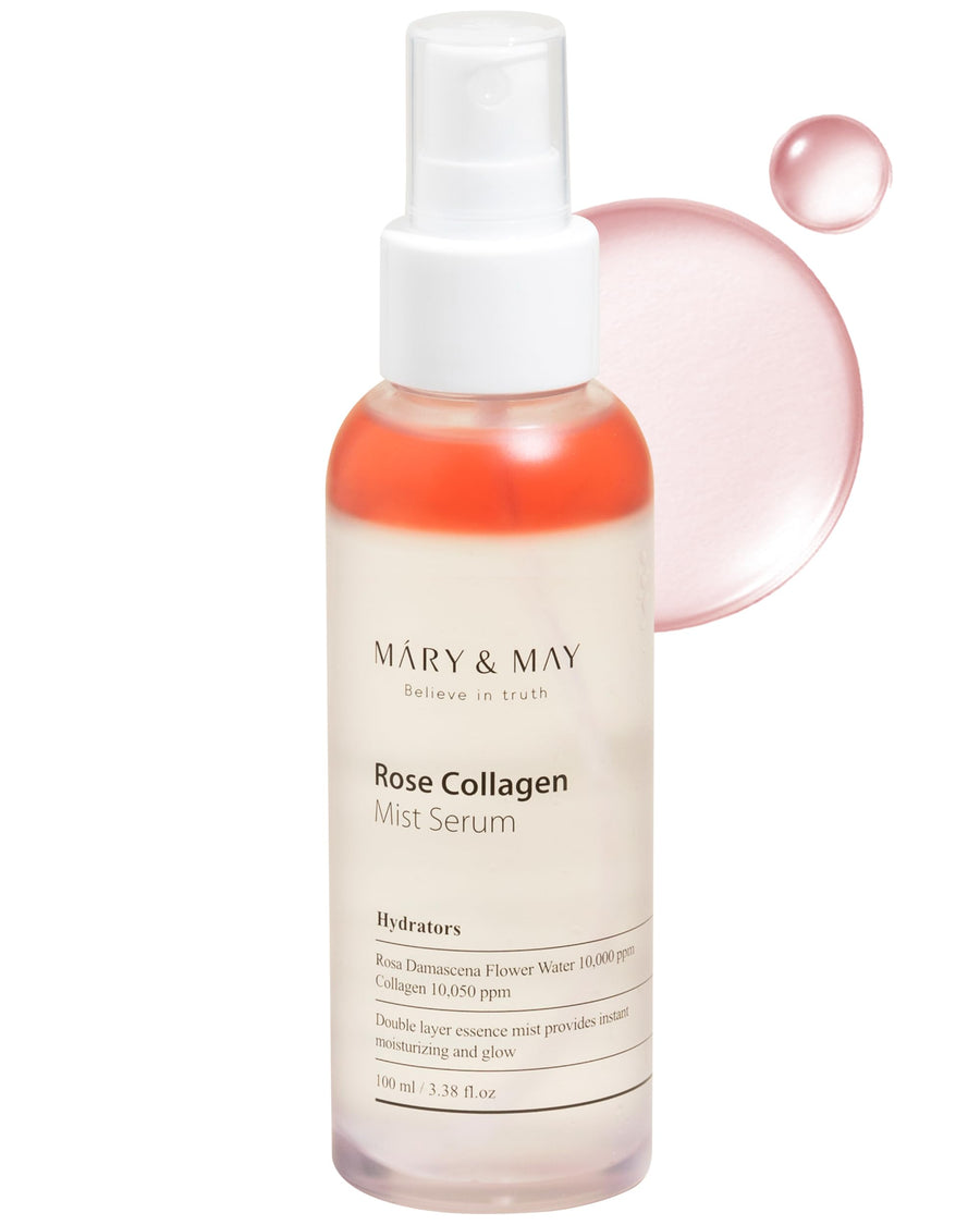 Mary&May Rose Collagen Double-Layer Oil and Water Face Mist, 3.38 fl oz