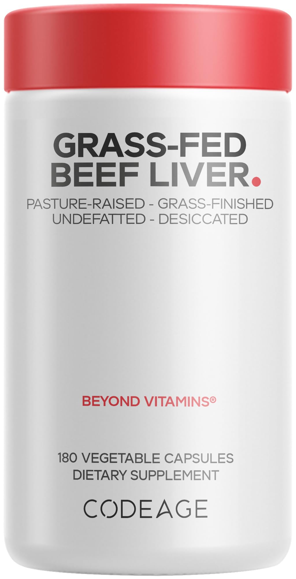 Codeage Grass Fed Beef Liver Supplement, 180 Count